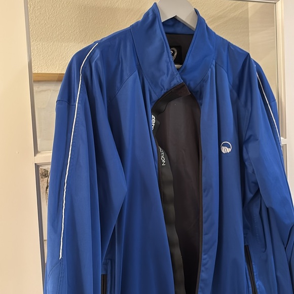 Zero Restriction golf rain jacket windbreaker blue L - Picture 3 of 8